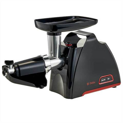 Мясорубка электрическая 2000 Вт DELTA DL-6105M черная с красным + насадка для томатов