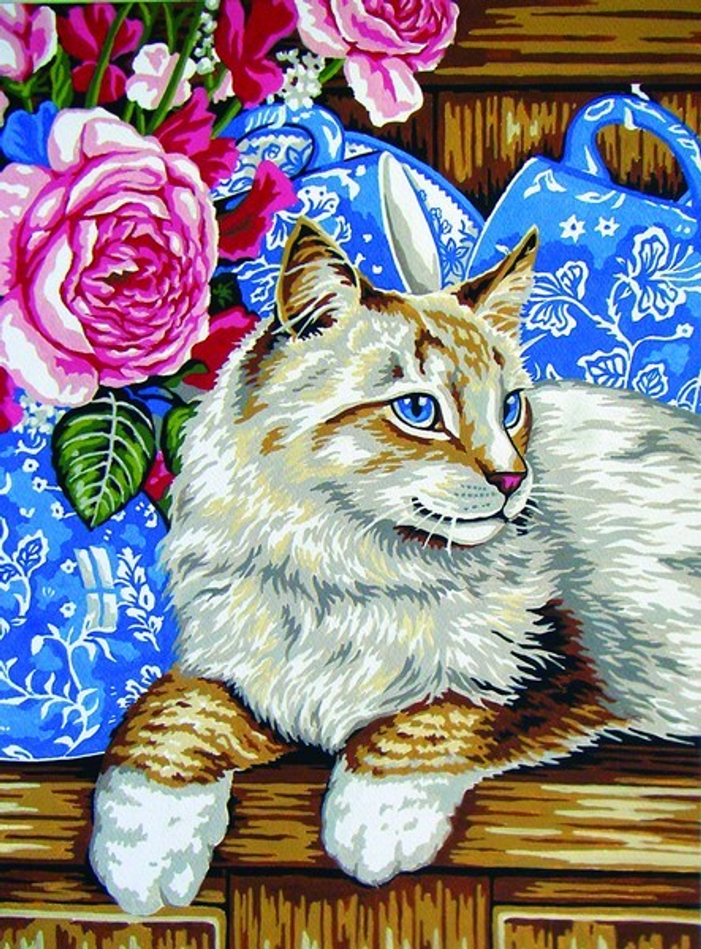 "Кот на полке"-10437 канва с рисунком