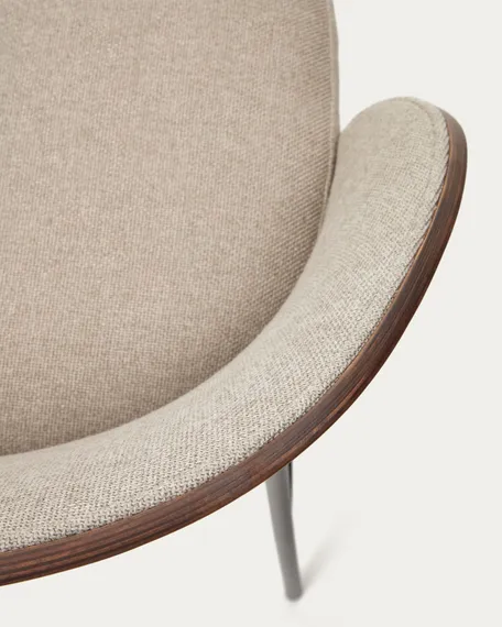 Полубарный стул Eamy светло-коричневый с отделкой орех