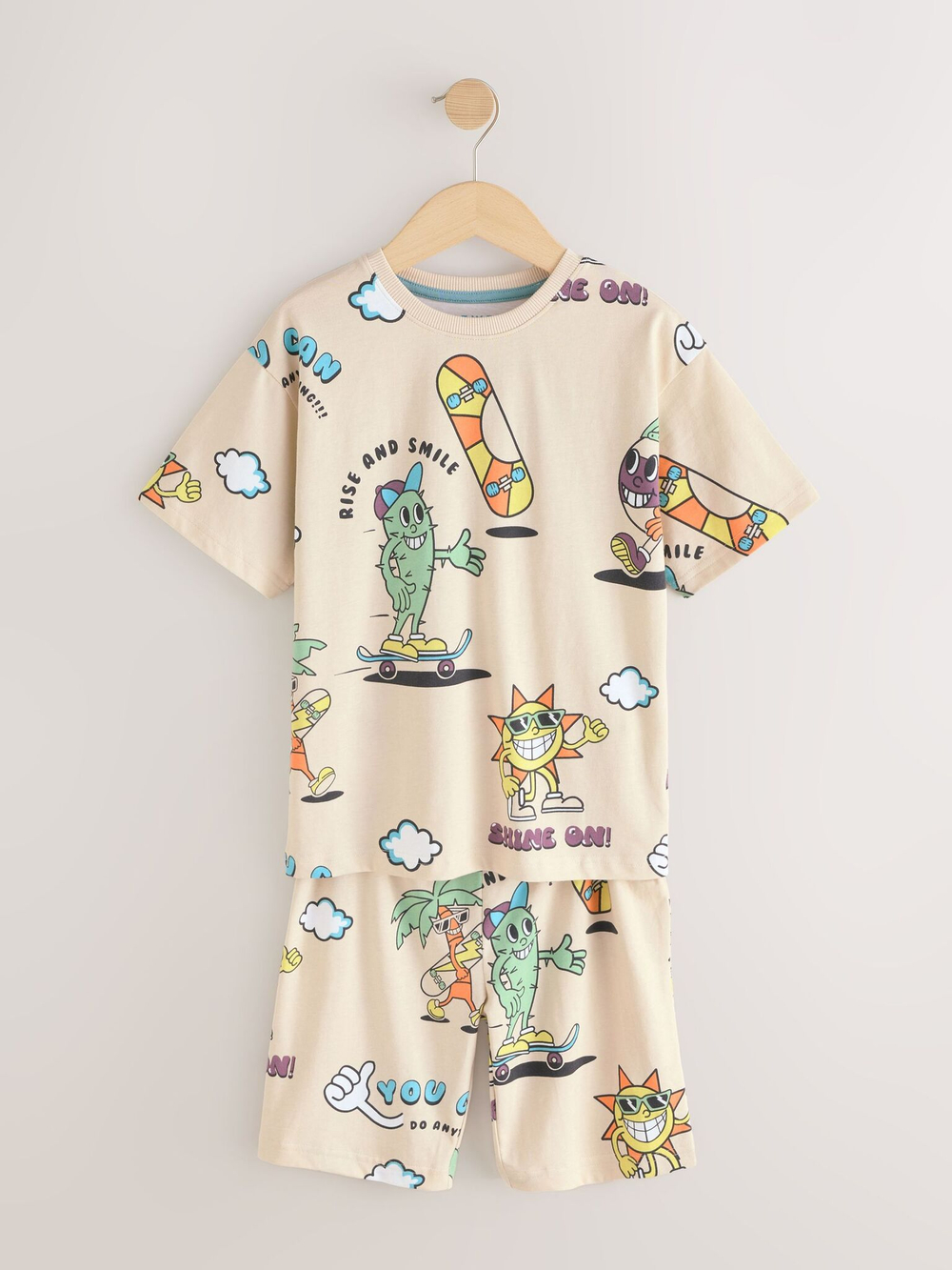 Пижама для мальчика Next AJ0-526, 3 шт., Голубой, Салатовый, Бежевый