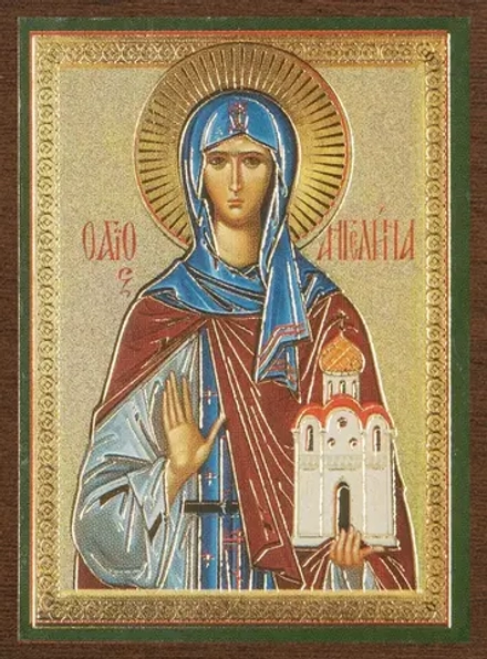 Икона "Ангелина Сербская" вид 2, 4х6 на МДФ-6