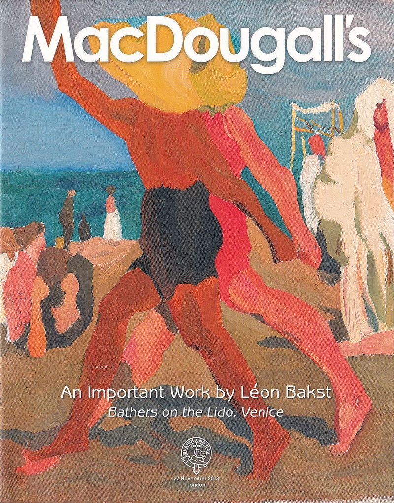 Каталог аукциона MacDougall's, Лондон, "Купальщики на Лидо. Венеция" Леона Бакста от 27 ноября 2013 года
