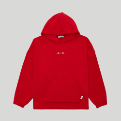 Drawstring Hoodie Red High