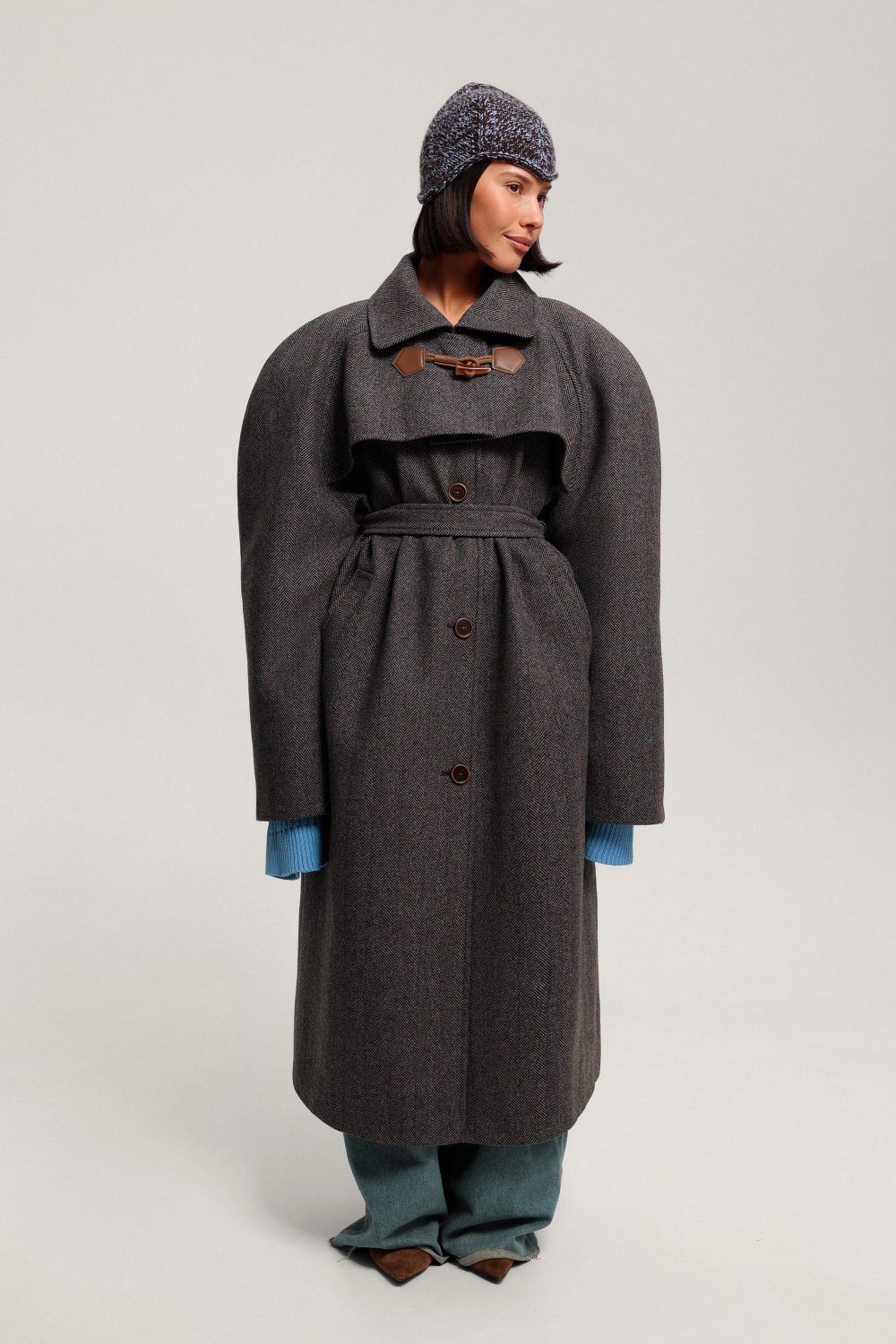 Пальто реглан миди