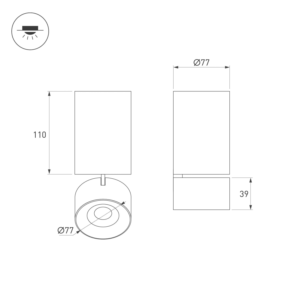 Светильник SP-PLURIO-SURFACE-LONG-R77-9W Day4000 (BK-CHR, 36 deg, 230V) (Arlight, IP20 Металл, 3 года) 040380