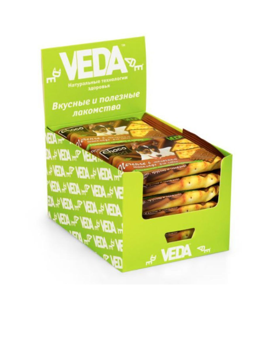 Печенье для собак VEDA Choco Dog для собак коробка набор из 14 шт печенья по 0,03 кг