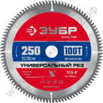ЗУБР Универсальный рез 250 x 32/30мм 100Т, диск пильный по алюминию