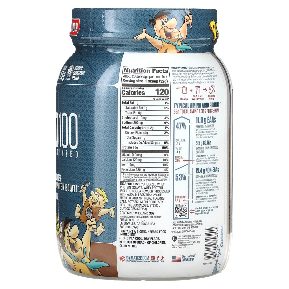 Dymatize, ISO100® Hydrolyzed, 100% изолят сывороточного протеина, со вкусом какао, 650 г (1,43 фунта)