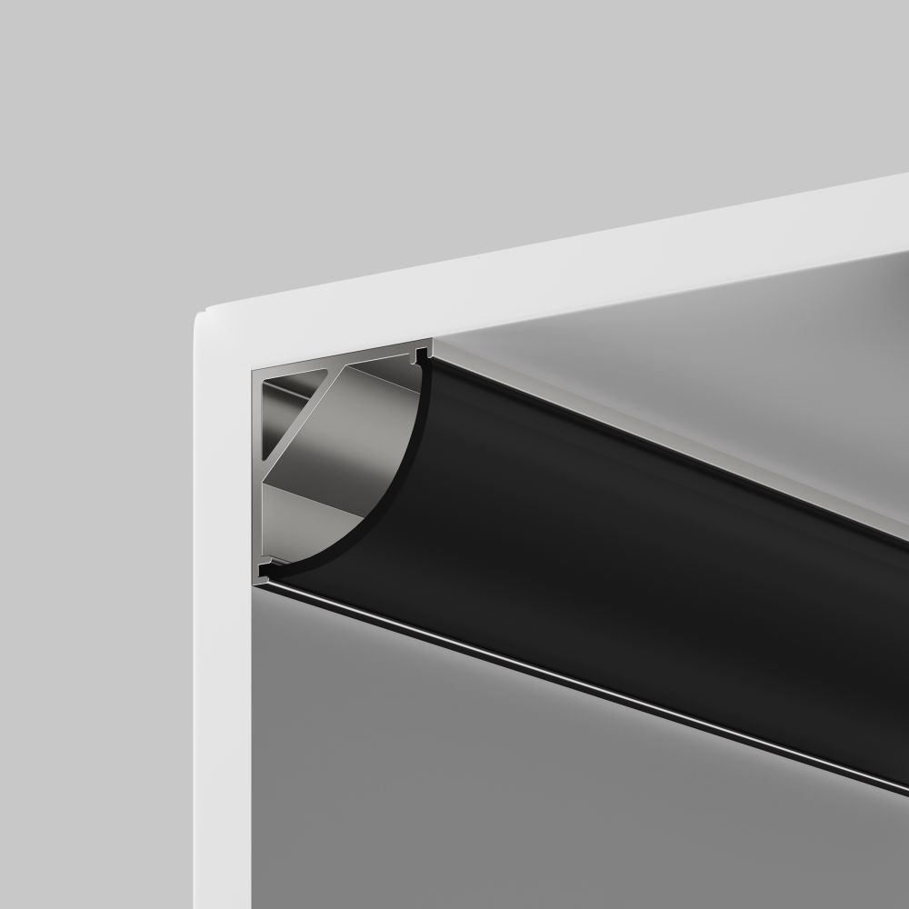 Рассеиватель для профиля 16×16 (Дуга, Чёрный, 2 м), Maytoni ALM-1616R-B-DF-2M 642027