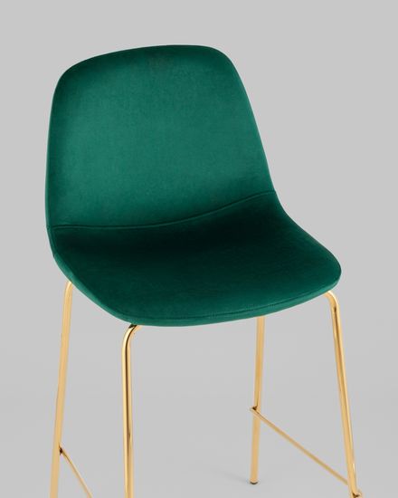 Стул полубарный Валенсия SN велюр зеленый золотые ножки