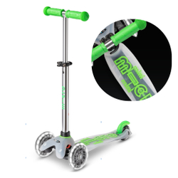 Самокат Mini Micro Deluxe Flux LED неоновый зеленый