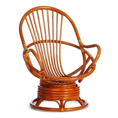 Кресло вращающееся "FLORES" 5005 /без подушки/ натуральный ротанг, Cognac (коньяк)