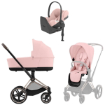 Коляска Cybex Priam IV Rosegold complete Cloud T Peach Pink Plus Base T 3 в 1 Peach Pink