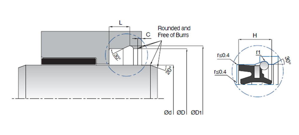A851-016 Пневматическое комбинированное штоковое уплотнение 26-16-9,5