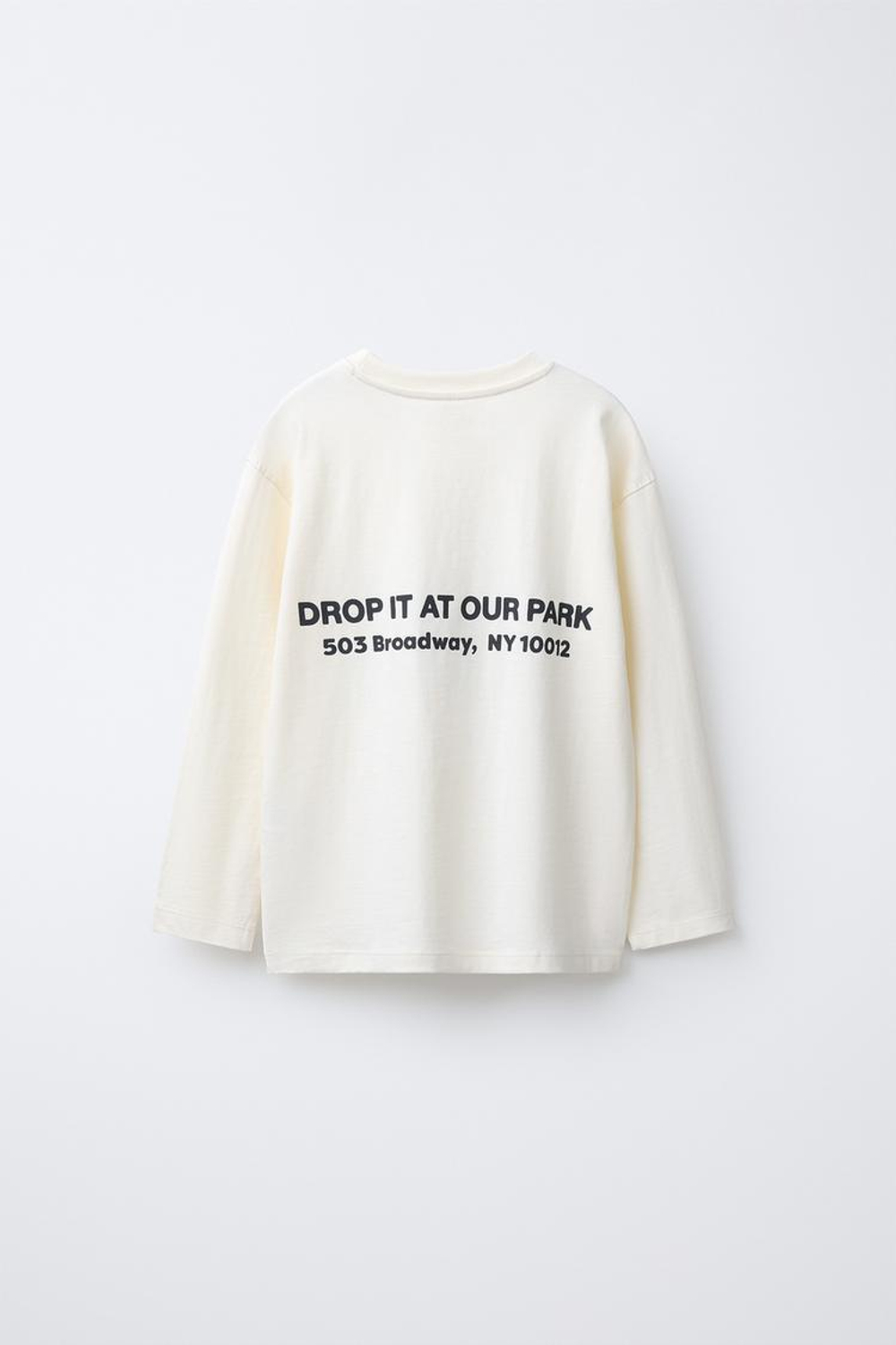 ZARA ФУТБОЛКА С НАДПИСЬЮ, СВЕТЛЫЙ ЭКРЮ