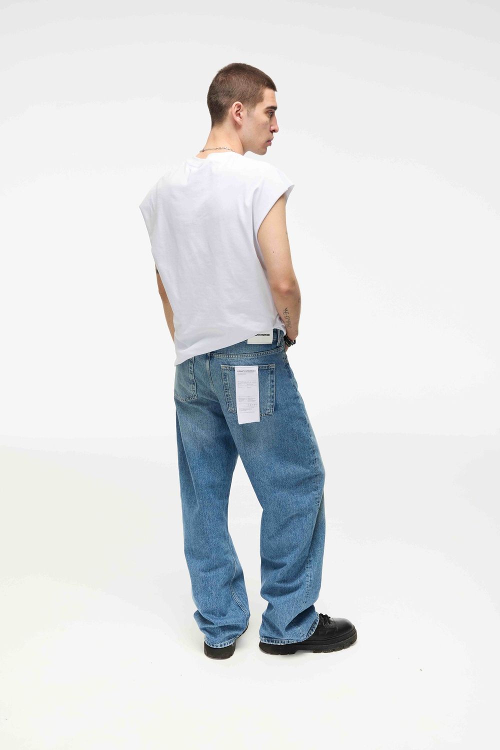 Футболка Kraizy Stripes Без рукавов Logo белая