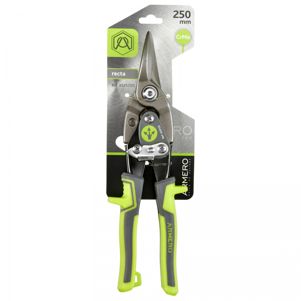 Ножницы по металлу Armero A521/251, 250 мм, прямые