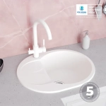 Мойка POLYGRAN ATOL-620 белый хлопок №36, смеситель COLORADO белый №923 (туман)