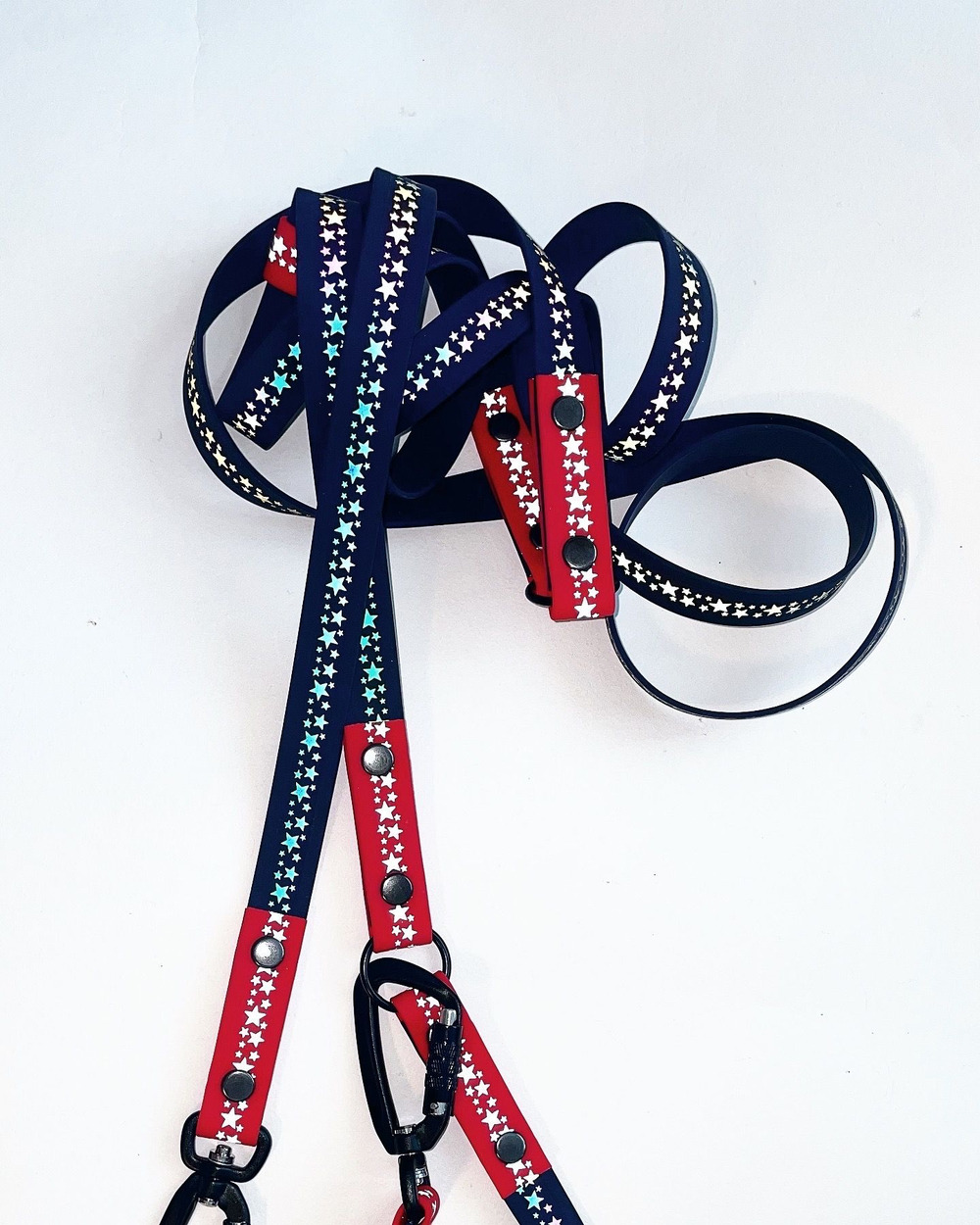 Перестежка для собак из биотана светоотражающие звезды, 20 мм, 3 м