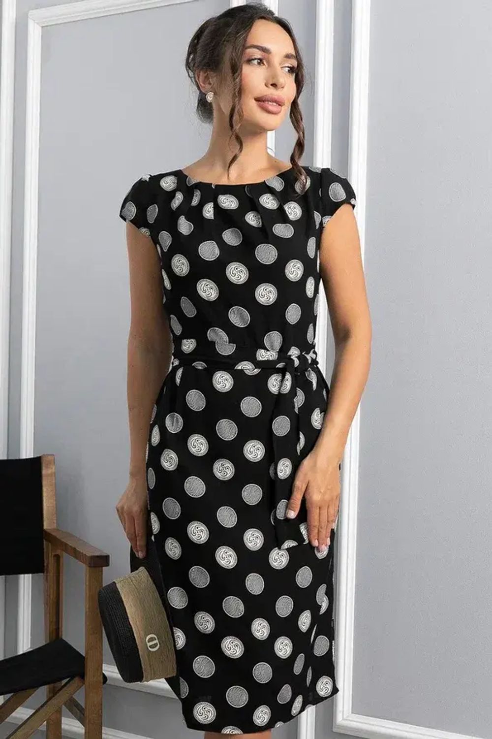 Платье Габриэль (черное/круги) П13953-10М LT Collection