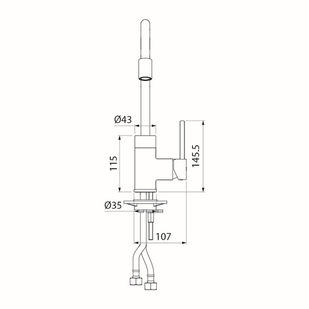 Смеситель для кухни 35к IDDIS K36BLJ0i05 "Kitchen 360" гибкий излив ЧЕРНЫЙ матовый