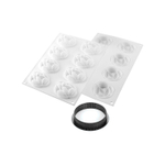 Набор силиконовых и перфорированных форм «Какао» Kit tarte ring cocoa 70 mm, 6 шт, Silikomart, Италия