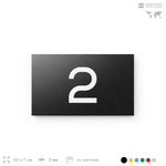 Табличка с номером 2 на дверь квартиры, для офиса, кабинета, аудитории, склада, черная 120х70 мм, Айдентика Технолоджи