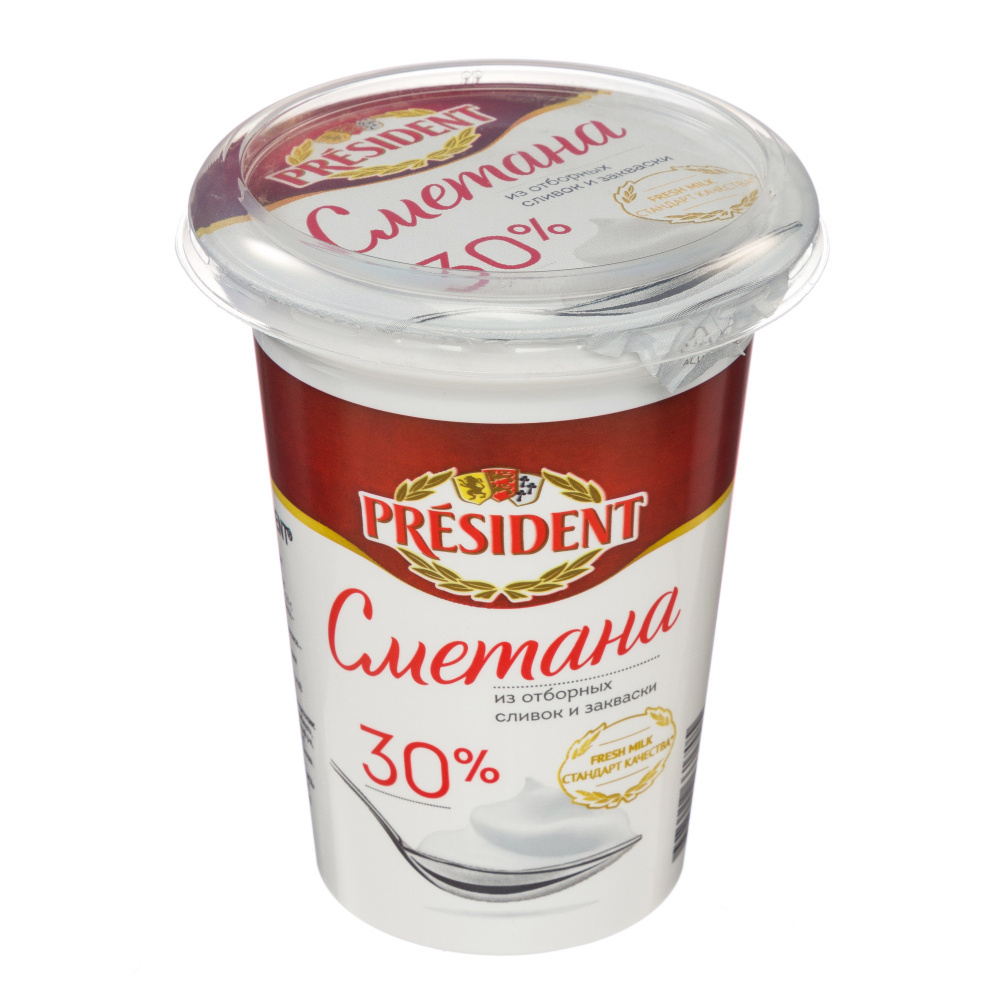 Сметана Президент 30% (350 г/упак)