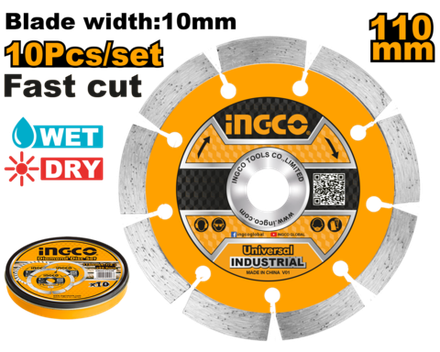 Диск алмазный сегментный INGCO DMD011102M 110х20 мм