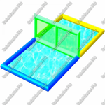 Водный надувной аттракцион «Футбольное, волейбольное поле на воде» 11×5×2 м