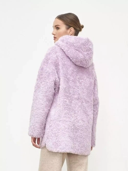 Шуба из шерсти чебурашка тедди, розовая, SilverFox