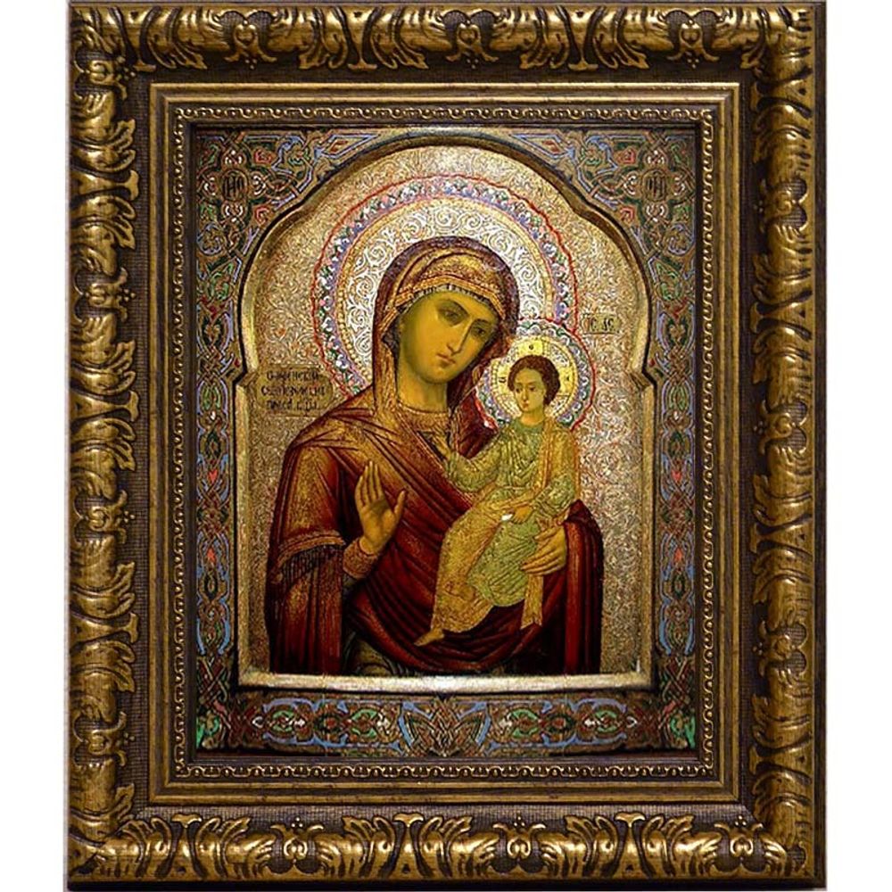 Седмиезерная икона Божьей Матери (Одигитрия) на холсте.