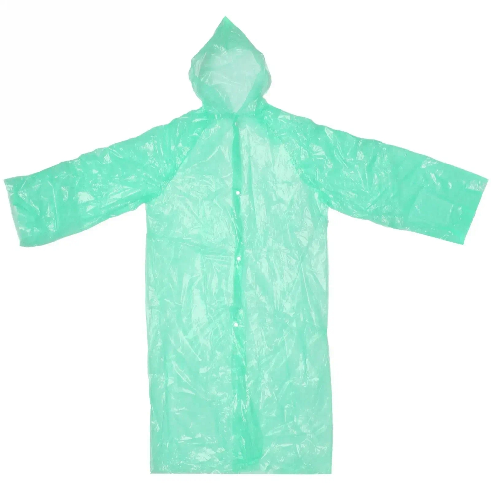 Дождевик-плащ 25 Мкрн 110*65см «Ветерок» с капюшоном, на кнопках, зеленый ДоброСад