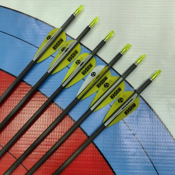 Стрелы MUSEN Archery Fox из чистого карбона sp600 4,2 мм 30 дюймов (6 шт.)