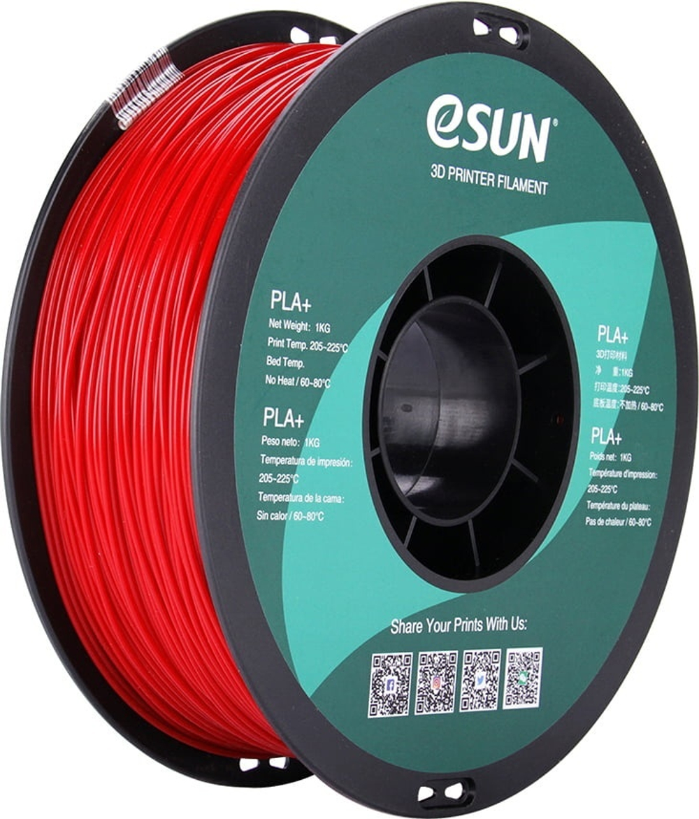 ПЛАСТИК ДЛЯ 3D ПРИНТЕРОВ ESUN PLA+ FIRE ENGINE RED/1.75MM/1KG/ROLL (PLA+175FR1)