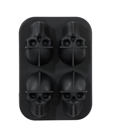 Форма для шоколада «Череп», 4 ячейки, 11×8×4,5 см, цвет чёрный