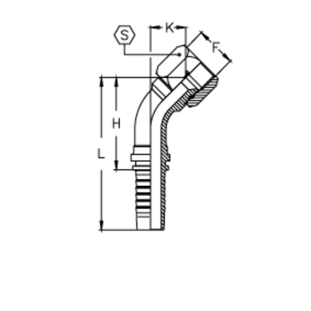 Фитинг DN 08 JIC (Г) 1/2 (45)