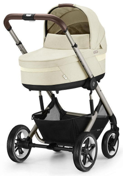 Коляска Cybex Talos S Lux TPE complete Cloud T Platinum White Plus 3 в 1 Seashell Beige с дождевиками
