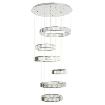 Подвесная люстра хрустальная с пультом 260W 3000-5500K CL338661 хром Чезаре Citilux