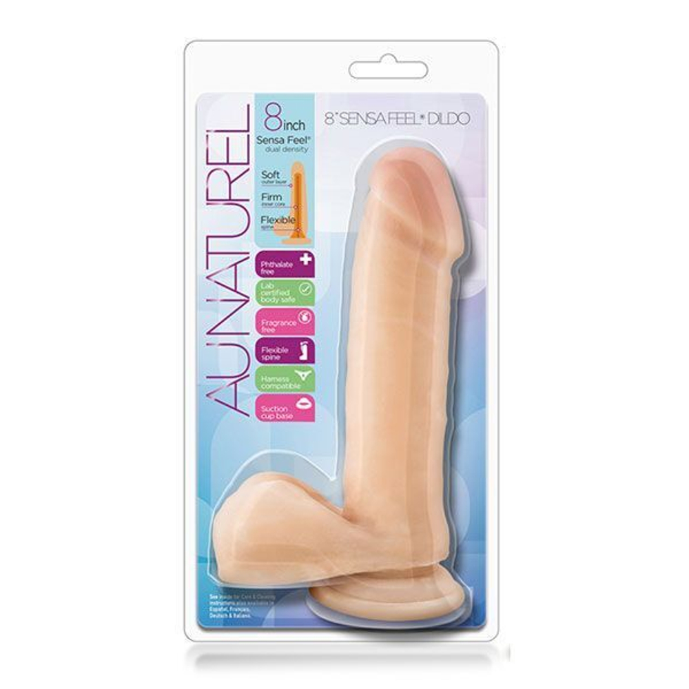 Телесный фаллоимитатор 8 Inch Sensa Feel Dildo - 20,3 см. (Цвет: телесный)