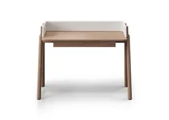 Стол письменный Basic 120*60 см (натуральный дуб, молочный экокожа)