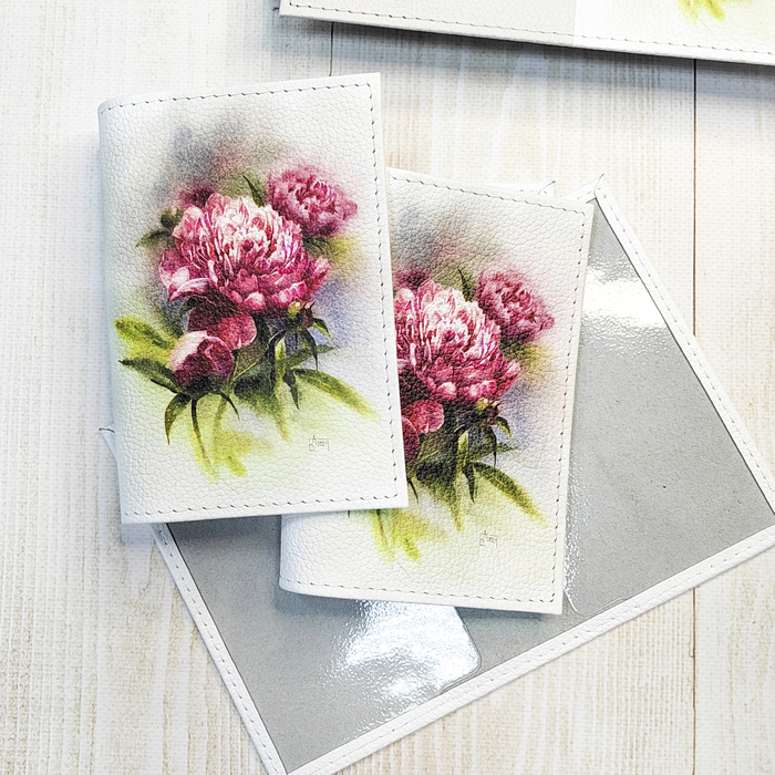 Обложка на паспорт "Пион"