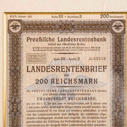 Винтаж: Облигация №03218 / PREUSSISCHE LANDESRENTENBANK
