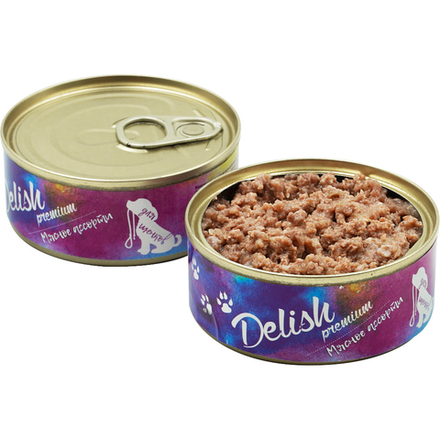 Консервы DELISH Premium для щенков, мясное ассорти - 6 х 100 гр