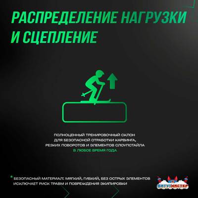 Модульное покрытие «DrySki» для сухих склонов и карвинга, 50×10×7 см