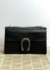 Маленькая кожаная сумка через плечо Gucci Dionysus черный