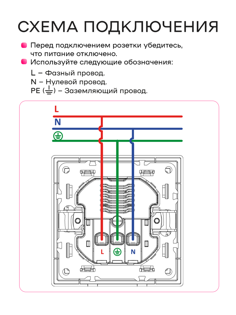Розетка одинарная внутренняя с USB и type C