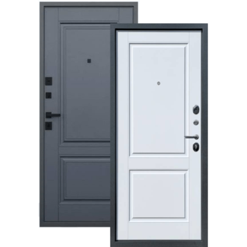 Дверь входная Гера графит /графит/белая