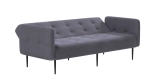 Monaco диван-кровать прямой с подлокотниками, трехместный, бархат серый 27