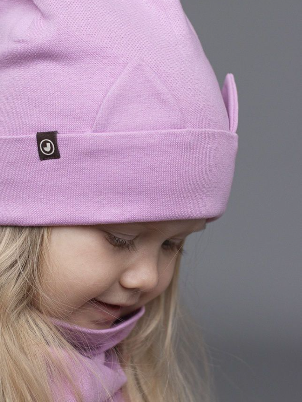 Комплект Шапка трикотажная+снуд (Лиловый) с ушками КИС*